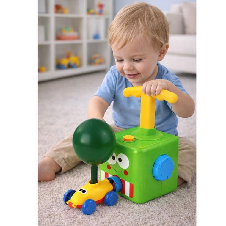 Lean Toys, balonowa wyrzutnia autek, żaba