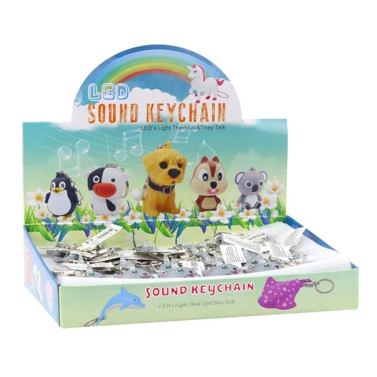 Lean Toys, brelok do kluczy, jednorożec LED, szary