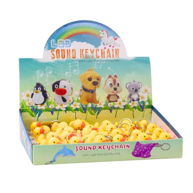 Lean Toys, brelok do kluczy, kaczka LED, żółta