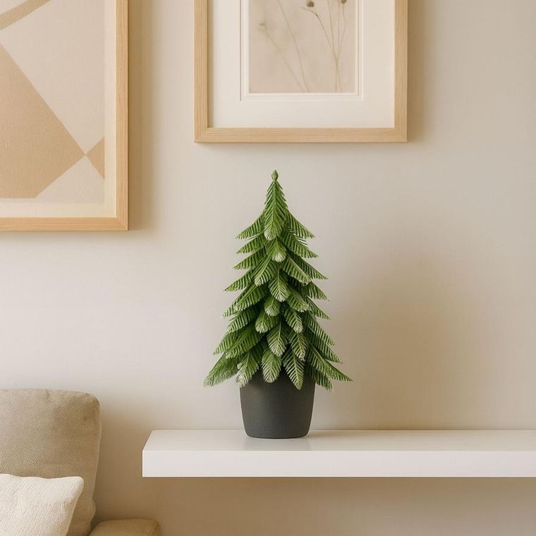 Lean Toys, choinka ozdobna, srebrne wykończenie, 22-10 cm