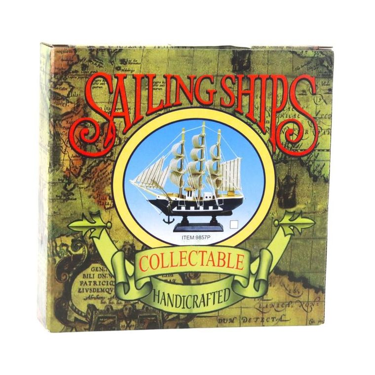 Lean Toys, Dekoracyjny Statek Żaglowiec, biało-niebieski, 18-17 cm