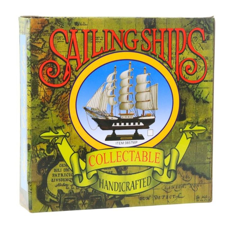 Lean Toys, Dekoracyjny Statek Żaglowiec, czerwony, 24-23 cm