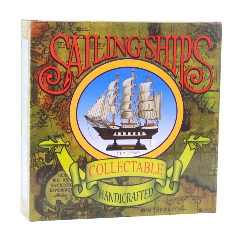 Lean Toys, Dekoracyjny Statek Żaglowiec Trójmasztowy, biały, 24-23 cm