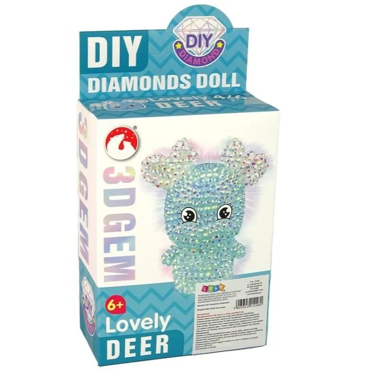 Lean Toys, diamentowy renifer, brelok, zestaw DIY, niebieski