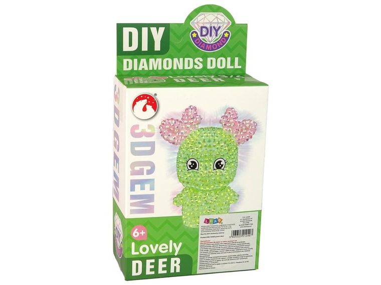 Lean Toys, diamentowy renifer, brelok, zestaw DIY, zielony