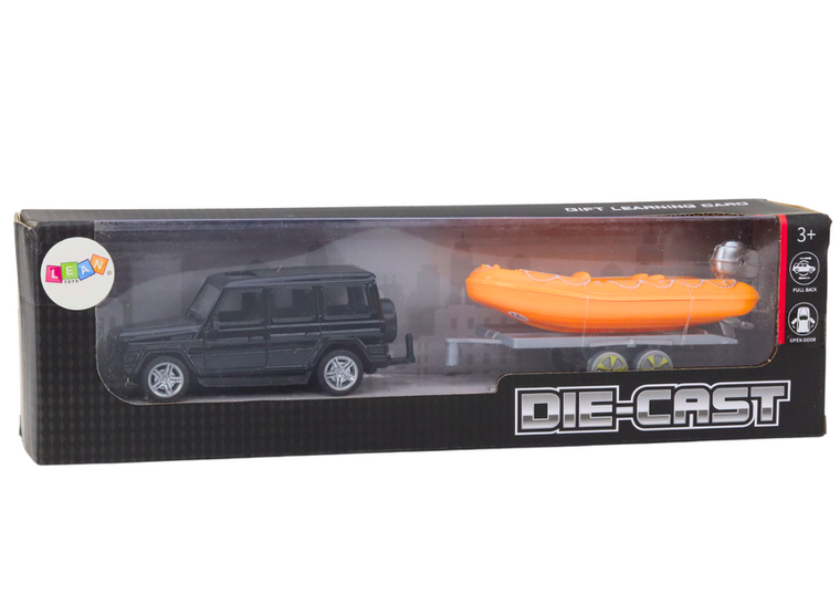 Lean Toys, Die-Cast, pojazd terenowy z przyczepą