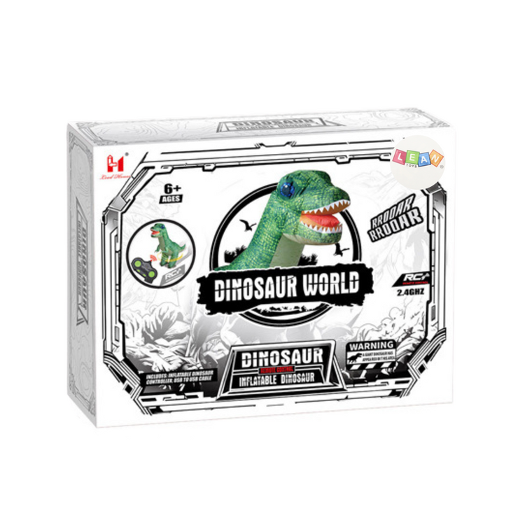 Lean Toys, dinozaur dmuchany, zdalnie sterowany, zielony, 130-190 cm