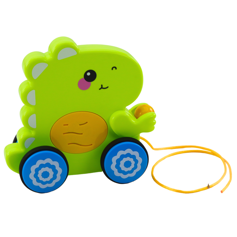 Lean Toys, dinozaur do ciągnięcia dla malucha, zielony