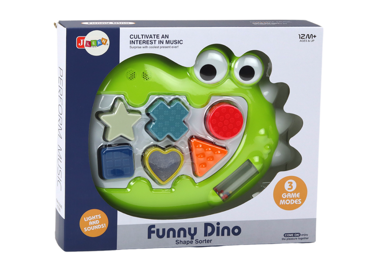 Lean Toys, dinozaur grający, sorter