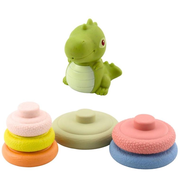 Lean Toys, dinozaur, piramidka, miękkie klocki, 13 elemenetów