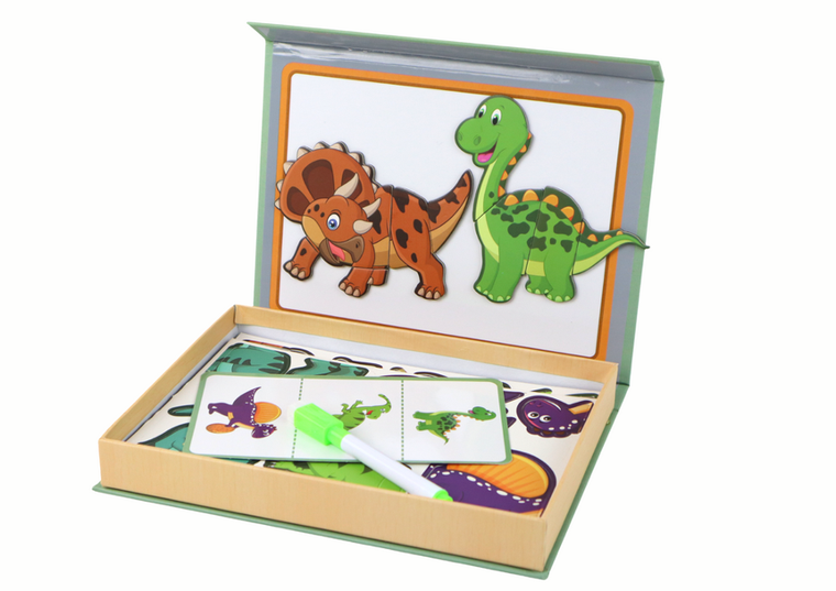 Lean Toys, Dinozaury, puzzle edukacyjne, magnetyczne
