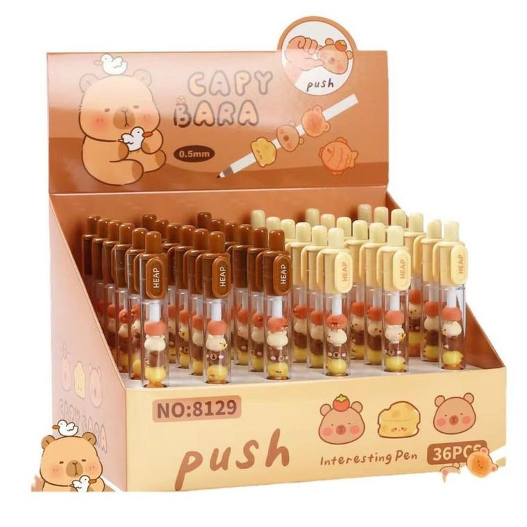 Lean Toys, długopis z figurkami kapibara, czarny