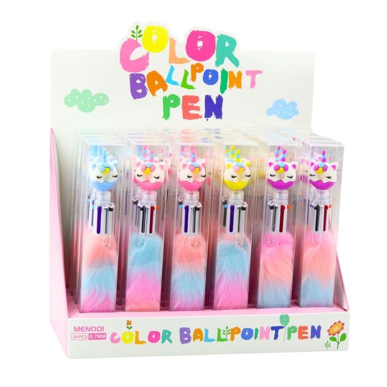 Lean Toys, długopis z futerkiem, jednorożec, 0.7 mm, 1 szt.