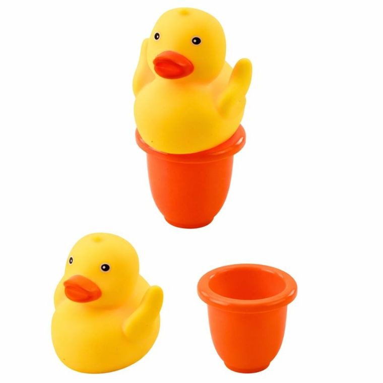 Lean Toys, dozownik do mydła z kubeczkiem i kaczuszką, zabawka do kąpieli