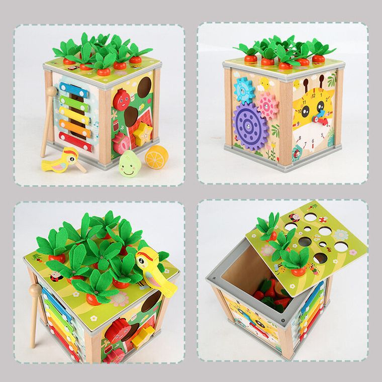 Lean Toys, drewniana kostka edukacyjna 5w1