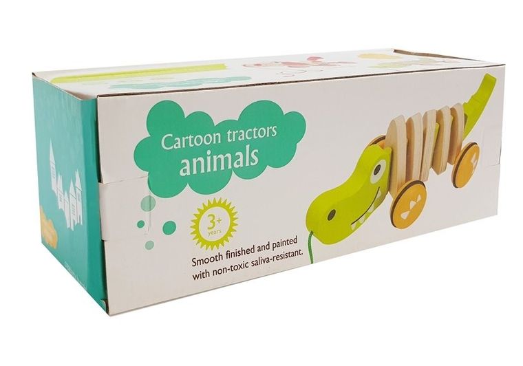 Lean Toys, drewniany krokodyl na kółkach, 18 cm