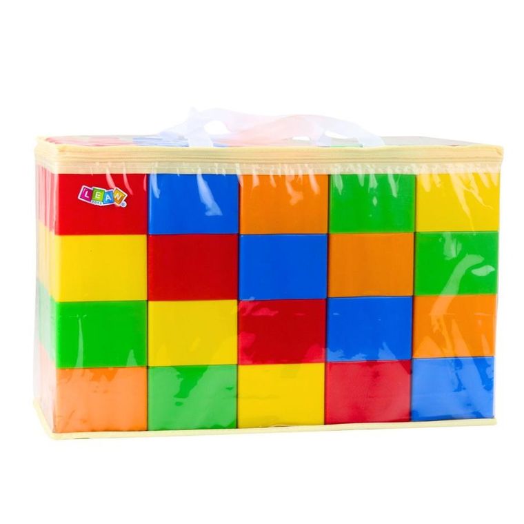 Lean Toys, duże klocki konstrukcyjne w torbie kolorowe, 28,5-9-9 cm, 20 elementów