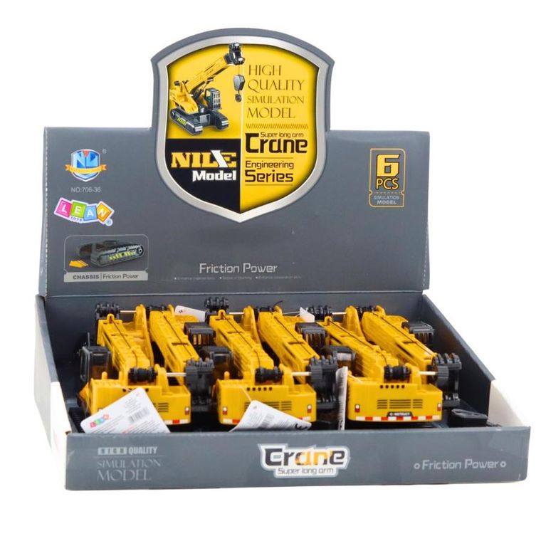 Lean Toys, dźwig gąsienicowy, pojazd budowlany, 360°, żółty