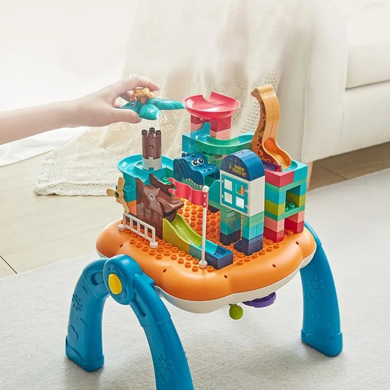 Lean Toys, edukacyjny stolik interaktywny, 2w1, niebieski