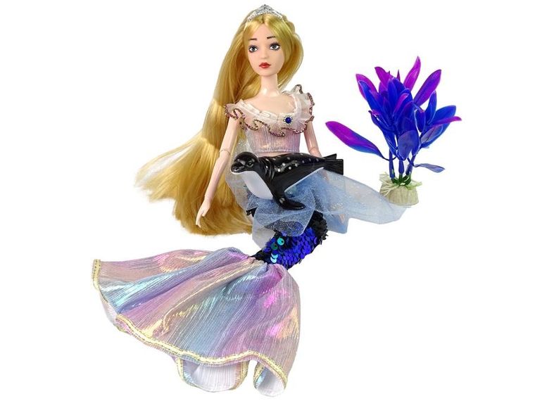 Lean Toys, Emily, lalka syrenka, zielona