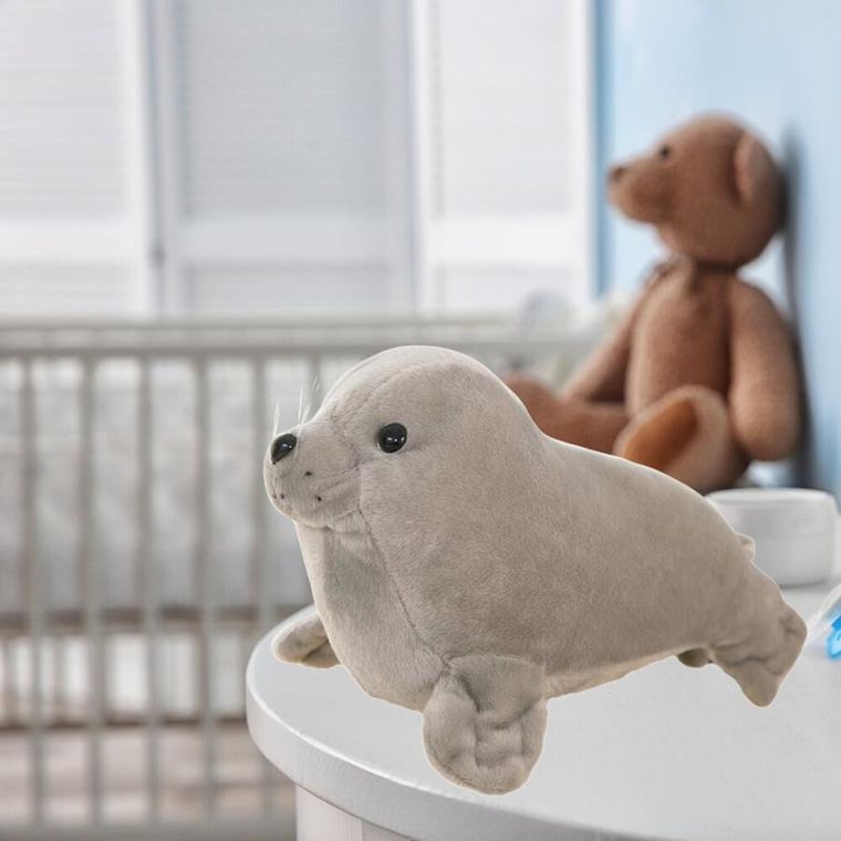 Lean Toys, foka, maskotka, szara, 24 cm