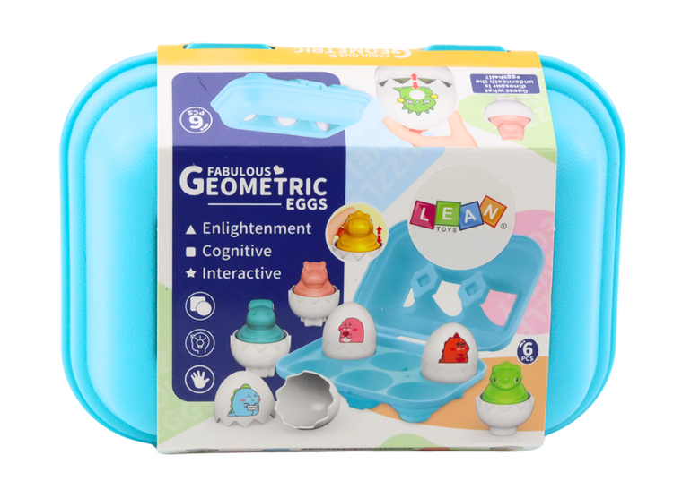 Lean Toys, geometryczne jaja dinozaurów, 6 szt.