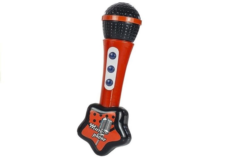 Lean Toys, gitara elektryczna z mikrofonem, czerwona