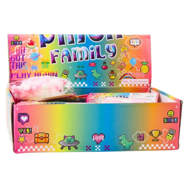 Lean Toys, gniotek, kotek z pomponikami, biały, 8 cm, 1 szt.