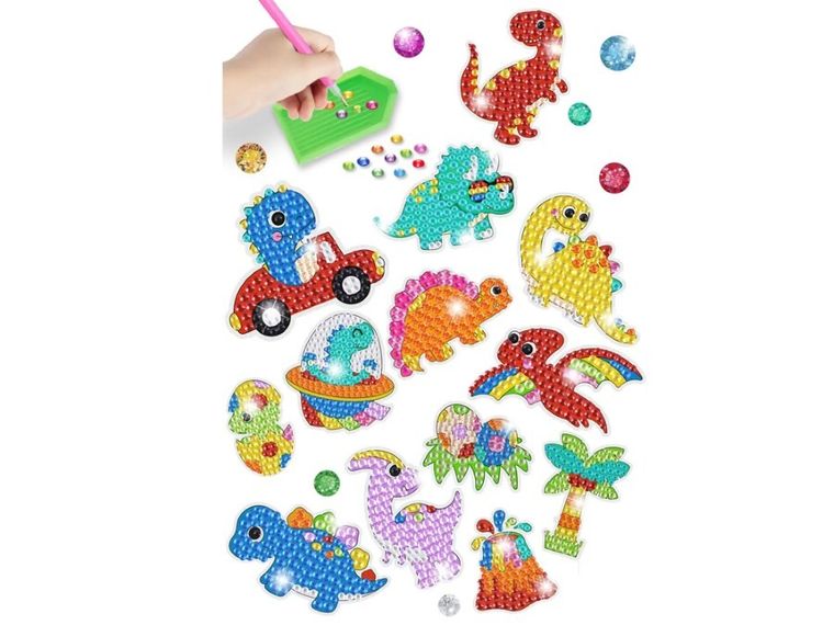 Lean Toys, haft diamentowy, dinozaury