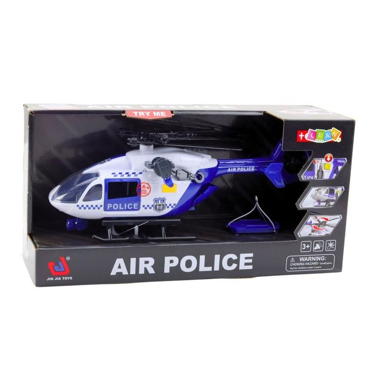 Lean Toys, helikopter, pojazd policyjny z hakiem i noszami, 1:12