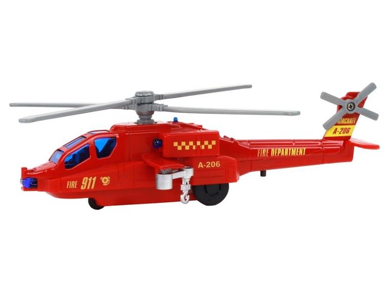 Lean Toys, helikopter ratunkowy, interaktywny śmigłowiec aluminiowy z napędem, 1 szt.
