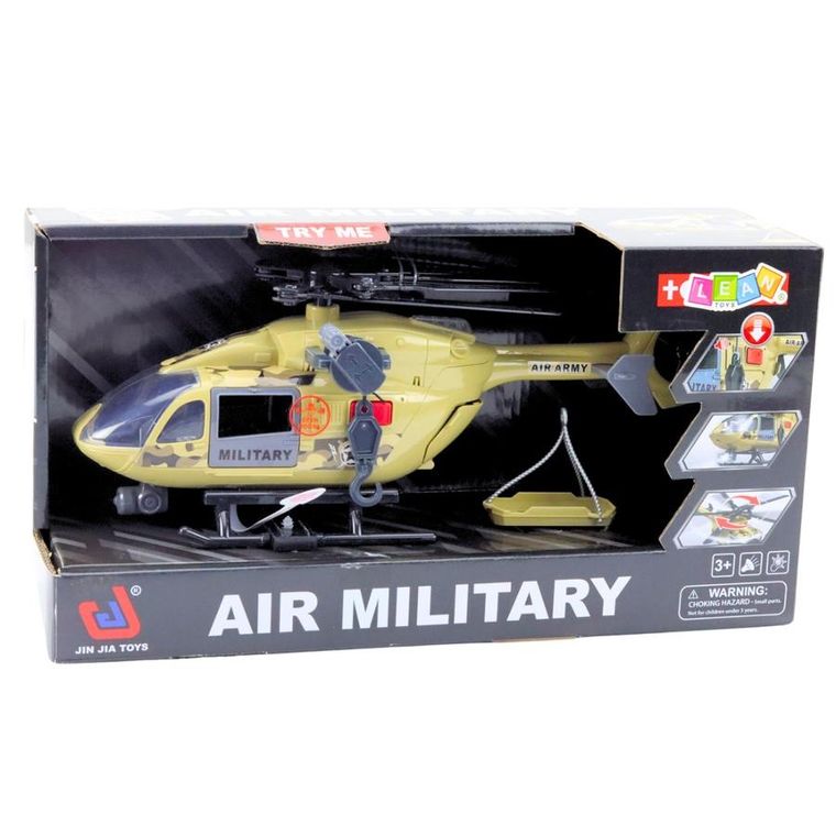 Lean Toys, helikopter wojskowy, pojazd interaktywny z hakiem i noszami, 1:14