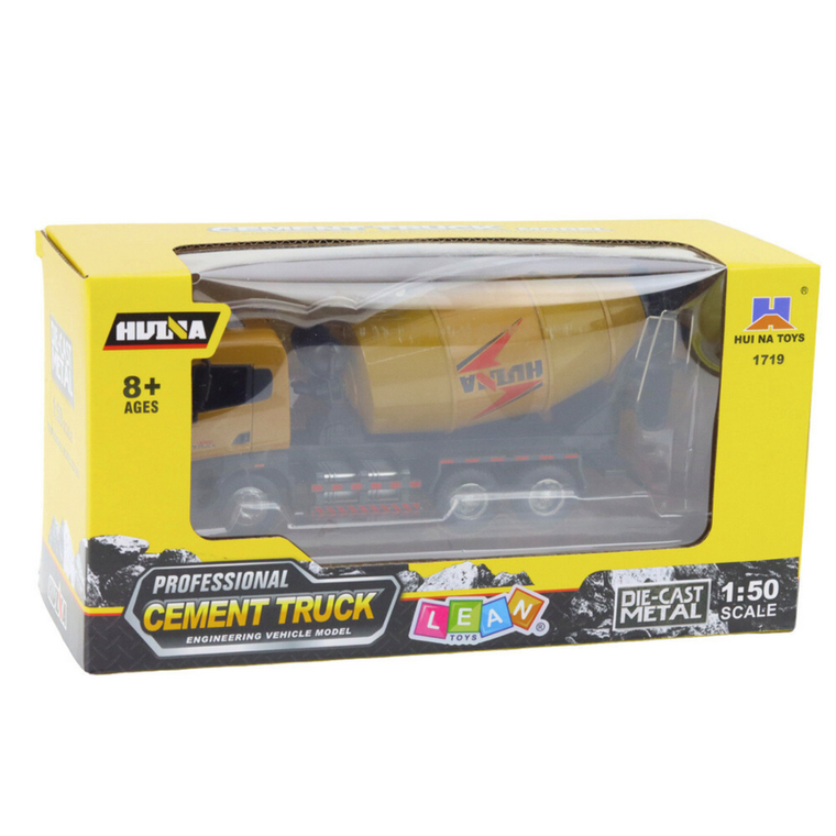 Lean Toys, Huina, betoniarka, pojazd metalowy, khaki, 1:50
