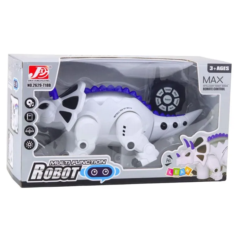 Lean Toys, inteligentny robot dinozaur zdalnie sterowany, triceratops