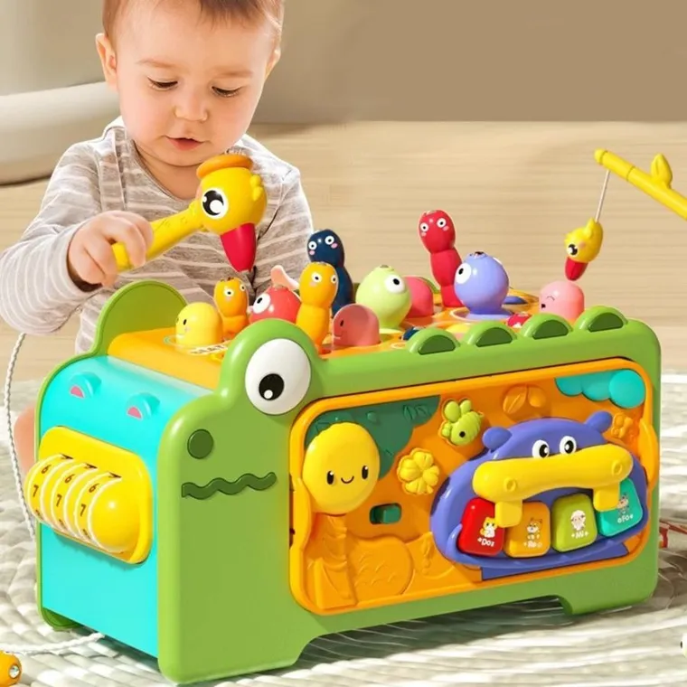 Lean Toys, interaktywna kostka edukacyjna, krokodyl