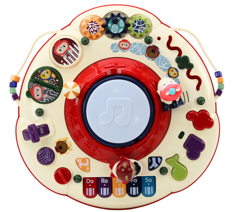 Lean Toys, interaktywny stolik edukacyjny, czerwony