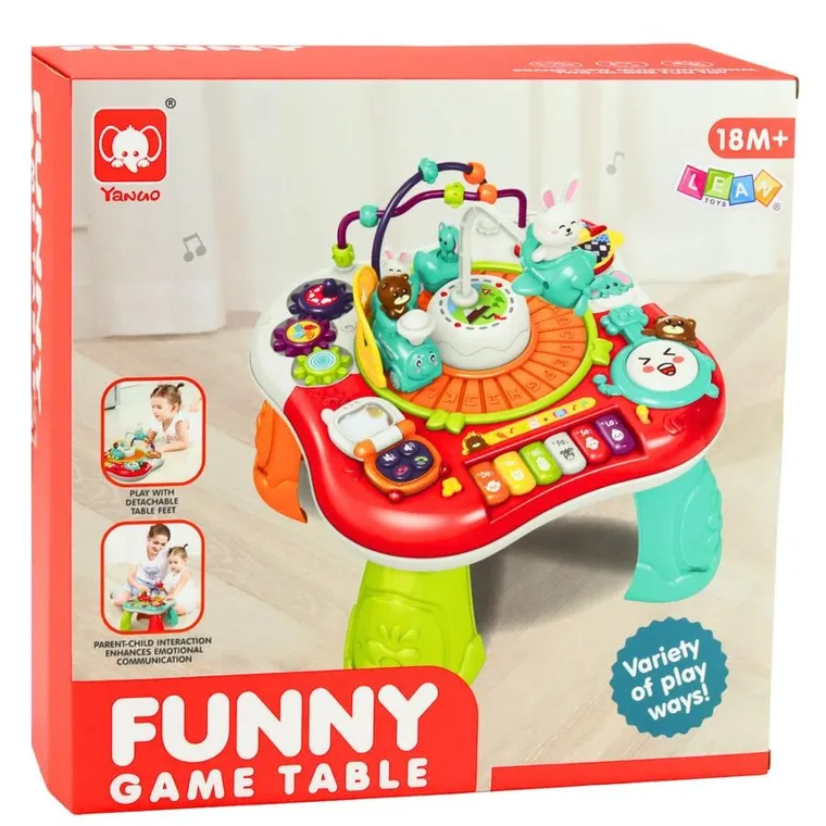 Lean Toys, interkatywny stoliczek, edukacyjny 2w1