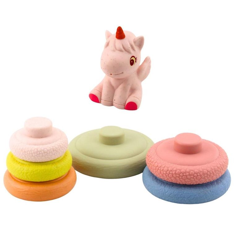 Lean Toys, jednorożce, piramidka, miękkie klocki, 13 elemenetów
