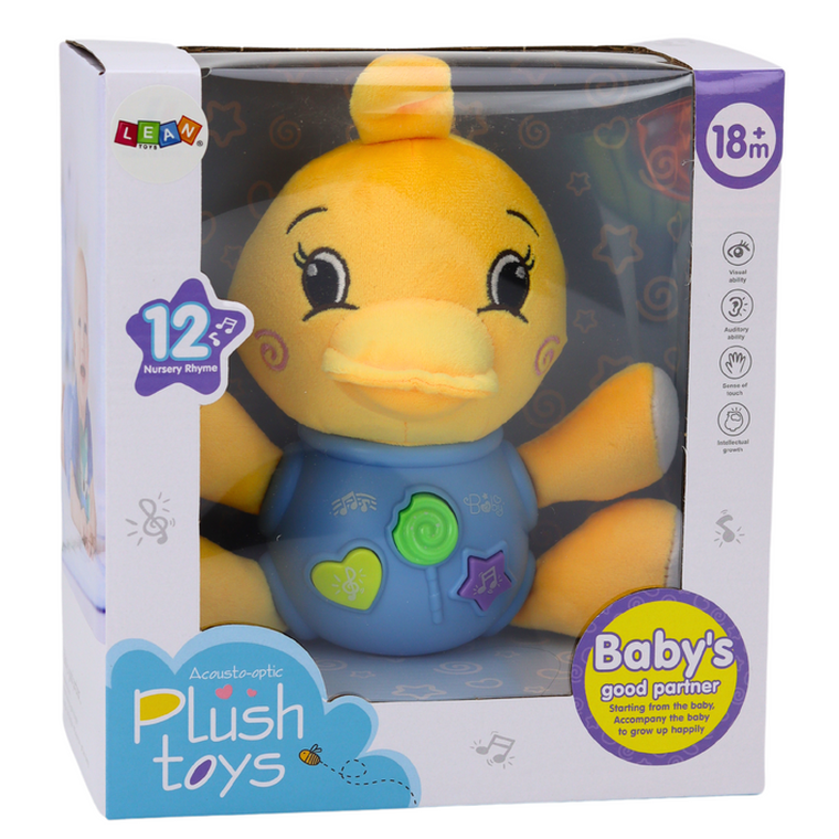 Lean Toys, kaczka, maskotka interaktywna, 19 cm