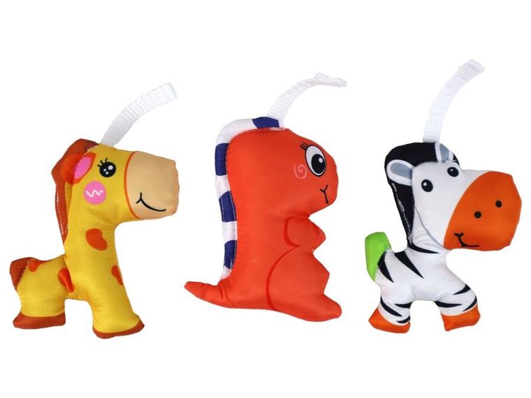 Lean Toys, karuzela z pozytywką, 3 pluszaki, niebieska