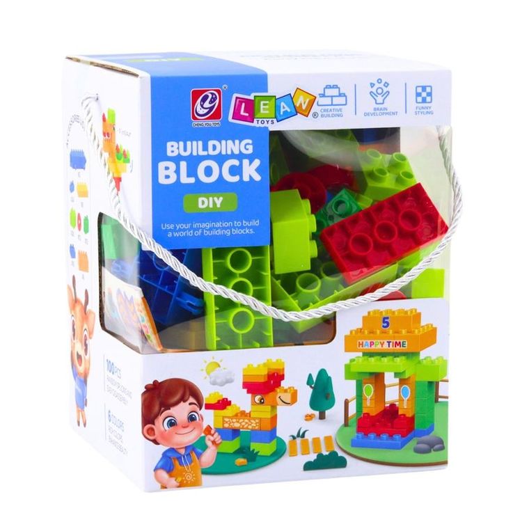 Lean Toys, klocki konstrukcyjne, kolorowe, 100 elementów