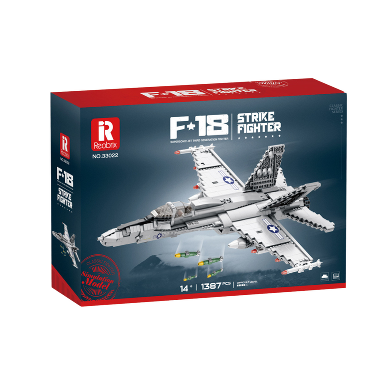 Lean Toys, klocki konstrukcyjne, myśliwiec F-16 Fighting, 1427 elementów