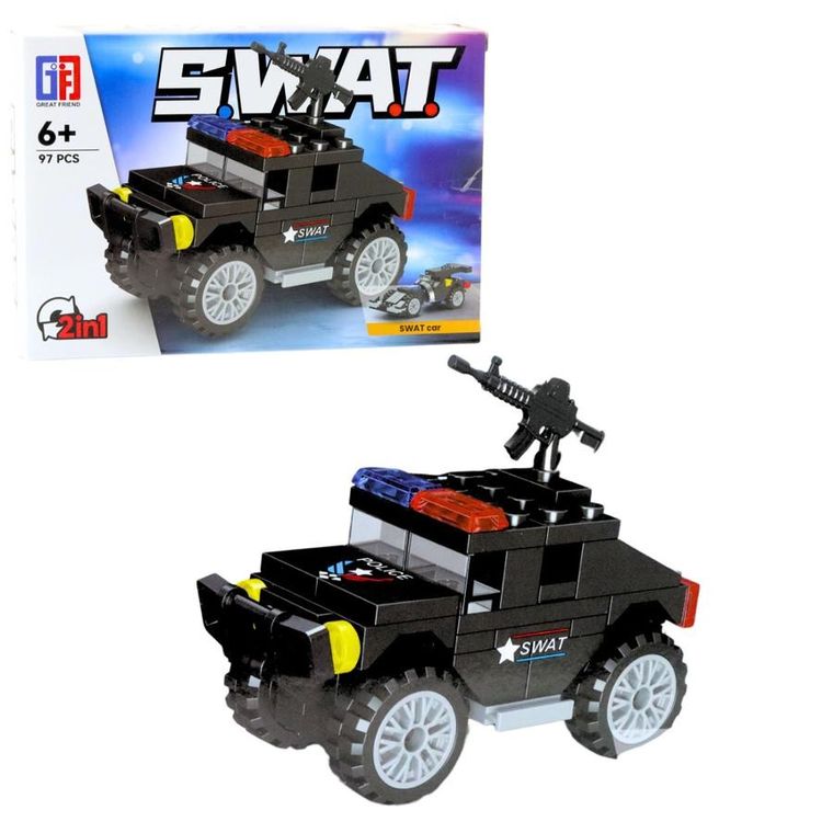 Lean Toys, klocki konstrukcyjne, Pojazdy Środki Transportu SWAT, 2w1, 92-117 elementów