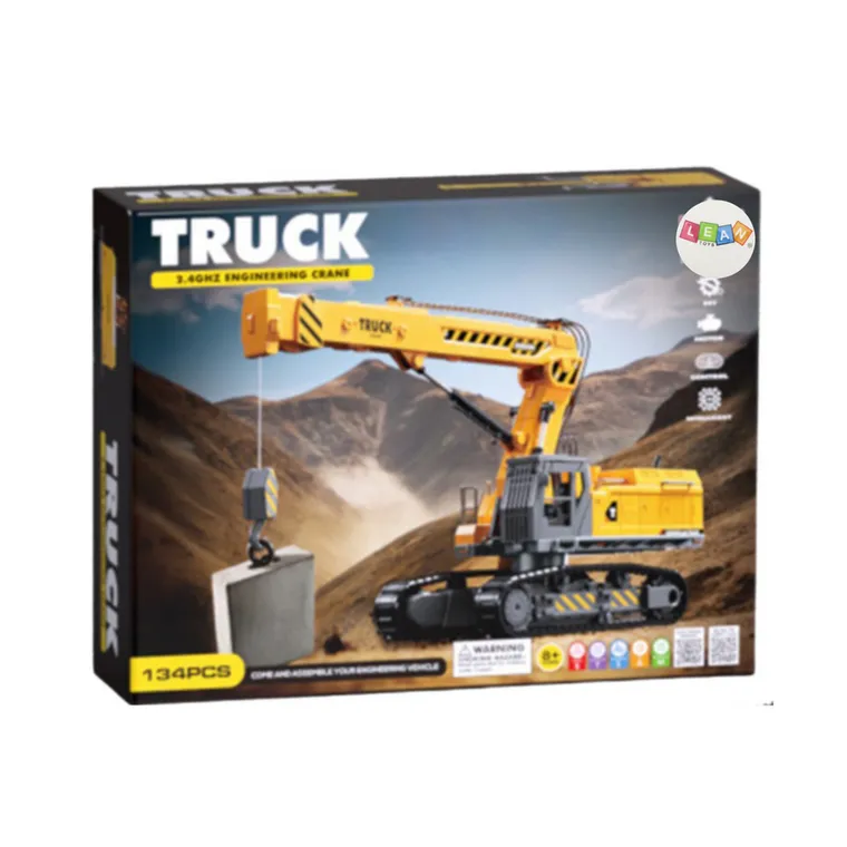 Lean Toys, koparka gąsienicowa, pojazd interaktywny, 133 elementów