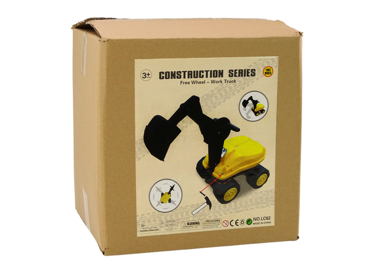 Lean Toys, koparka obrotowa, pojazd budowlany, żółta