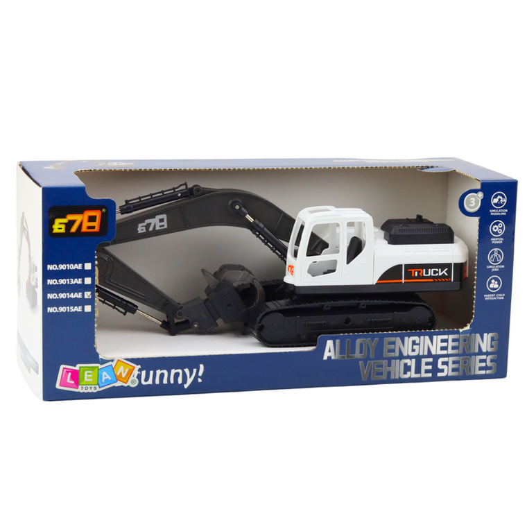 Lean Toys, koparka z chwytakiem i ruchomą łyżką