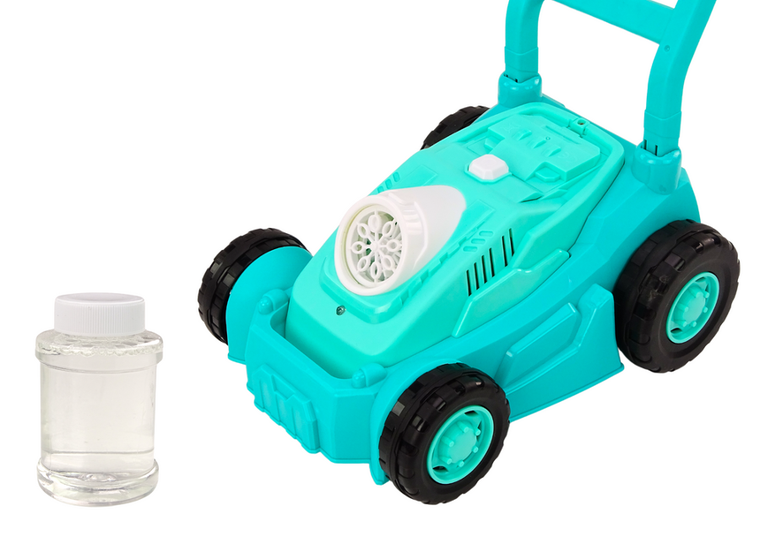 Lean Toys, kosiarka, maszyna do baniek mydlanych, niebieska