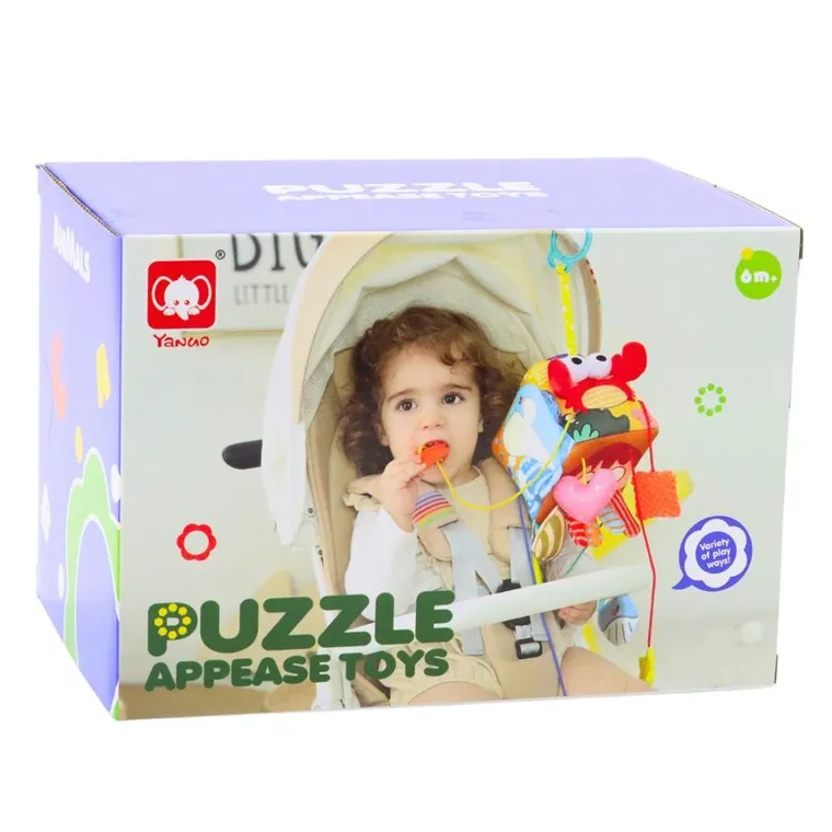 Lean Toys kostka sensoryczna, zawieszka do łóżeczka, zwierzęta morskie