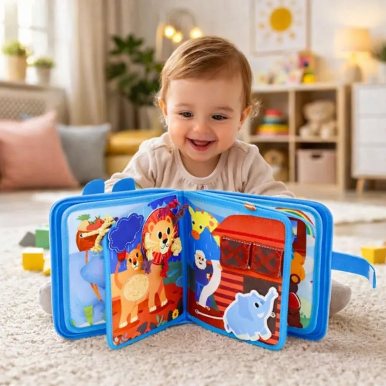 Lean Toys, książeczka sensoryczna 3D, filcowa, Arka Noego