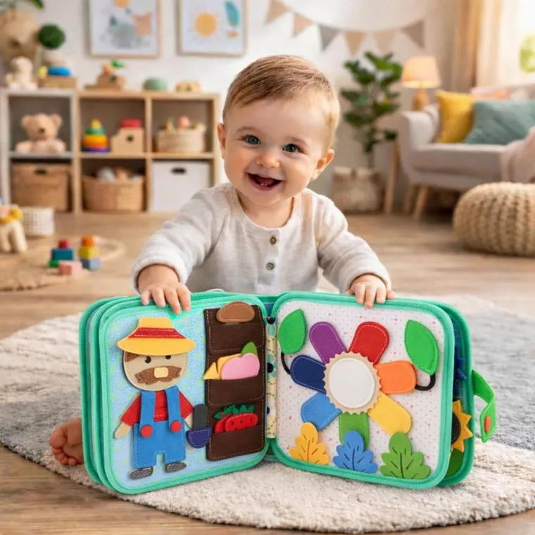 Lean Toys, książeczka sensoryczna 3D, filcowa, zwierzęta domowe